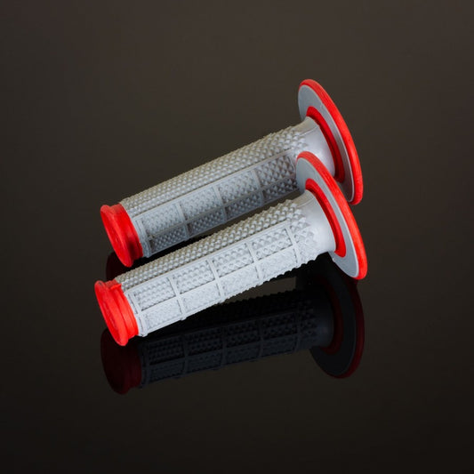 Grips MX Dual Compound Tapered Half Waffle, two-component, color gray/red