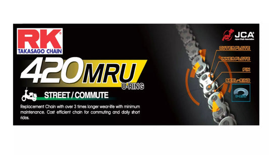 Drive chain 420MRU-142 (U-ring) clip (CL) included standard color (capacity: up to 450 cc) (35.6 kN)