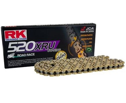 Drive chain 520XRU-122 (UW-ring) rivet link (CLF) included color gold (capacity: up to 1000 cc) (40 kN)