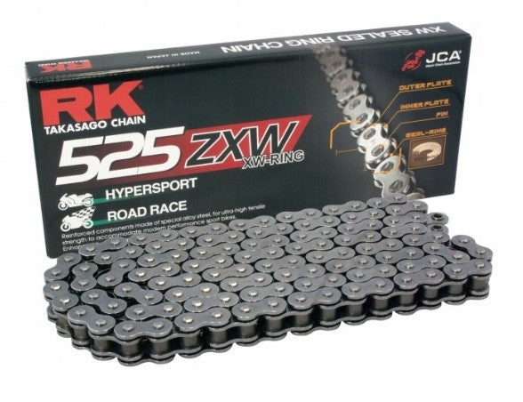 Drive chain 525ZXW-118 (XW-ring) rivet link (CLF) included standard color (capacity: up to 1300 cc) (46.4 kN)