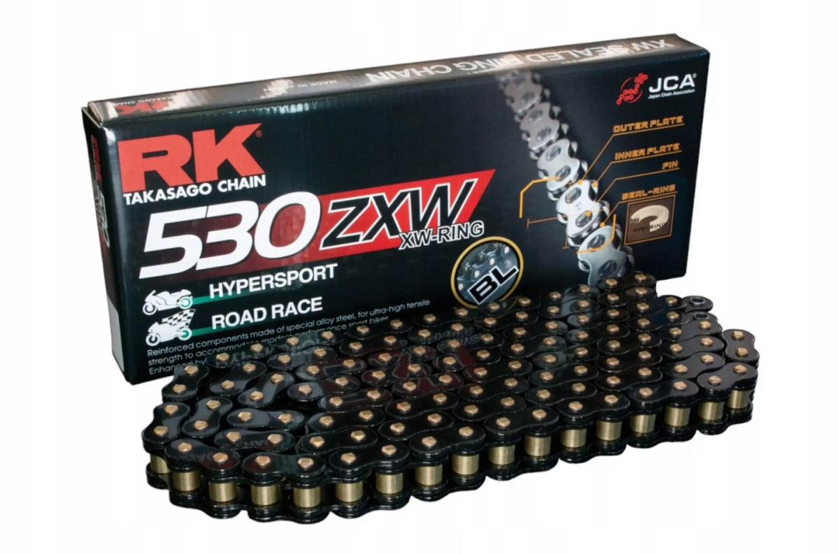 Drive chain BL530ZXW-118 (XW-ring) rivet link (CLF) included color black (capacity: up to 1400 cc) (44 kN)