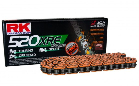 Drive chain DD520XRE-120 (XW-ring) rivet link (CLF) included color orange (capacity: up to 800 cc) (36.5 kN)