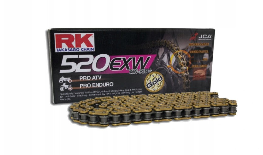 Drive chain GB520EXW-120 (XW-ring) rivet link (CLF) included color gold (capacity: up to 750 cc) (34.3 kN)