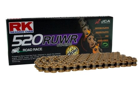 Drive chain GB520RUWR-122 (UW-ring) rivet link (CLF) included color gold (capacity: up to 800 cc) (35.3 kN)