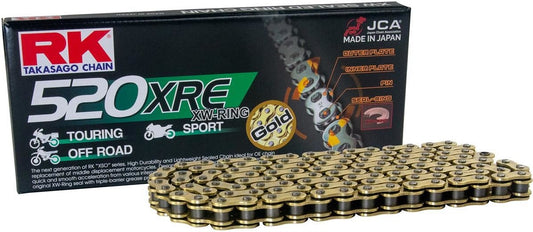 Drive chain GB520XRE-122 (XW-ring) rivet link (CLF) included color gold (capacity: up to 800 cc) (36.5 kN)
