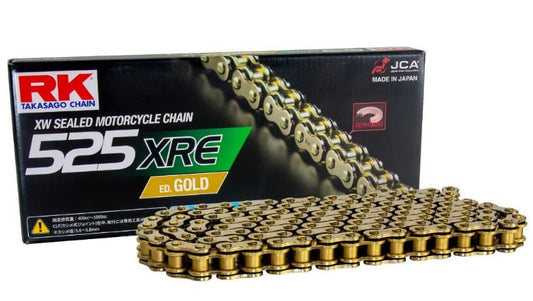 Drive chain GB525XRE-112 (XW-ring) rivet link (CLF) included color gold (capacity: up to 1000 cc) (42 kN)