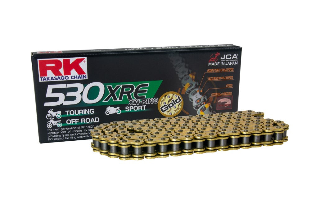 Drive chain GB530XRE-122 (XW-ring) rivet link (CLF) included color gold (capacity: up to 1400 cc) (44 kN)