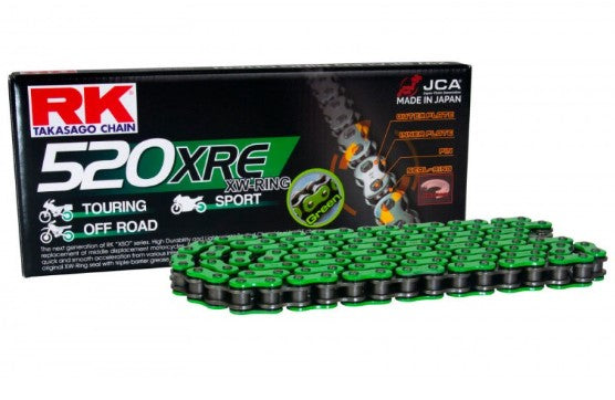 Drive chain MM520XRE-120 (XW-ring) rivet link (CLF) included color green (capacity: up to 800 cc) (36.5 kN)