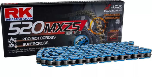 Drive chain (Motocross) 520MXZ5-120 clip (CL) included color blue (capacity: up to 500 cc) (37.8 kN)