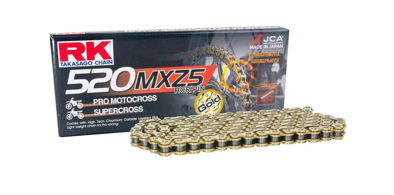 Drive chain (Motocross) 520MXZ5-120 clip (CL) included color gold (capacity: up to 500 cc) (37.8 kN)