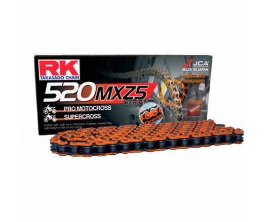 Drive chain (Motocross) 520MXZ5-120 clip (CL) included color orange (capacity: up to 500 cc) (37.8 kN)