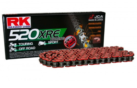 Drive chain RR520XRE-120 (XW-ring) rivet link (CLF) included color red (capacity: up to 800 cc) (36.5 kN)