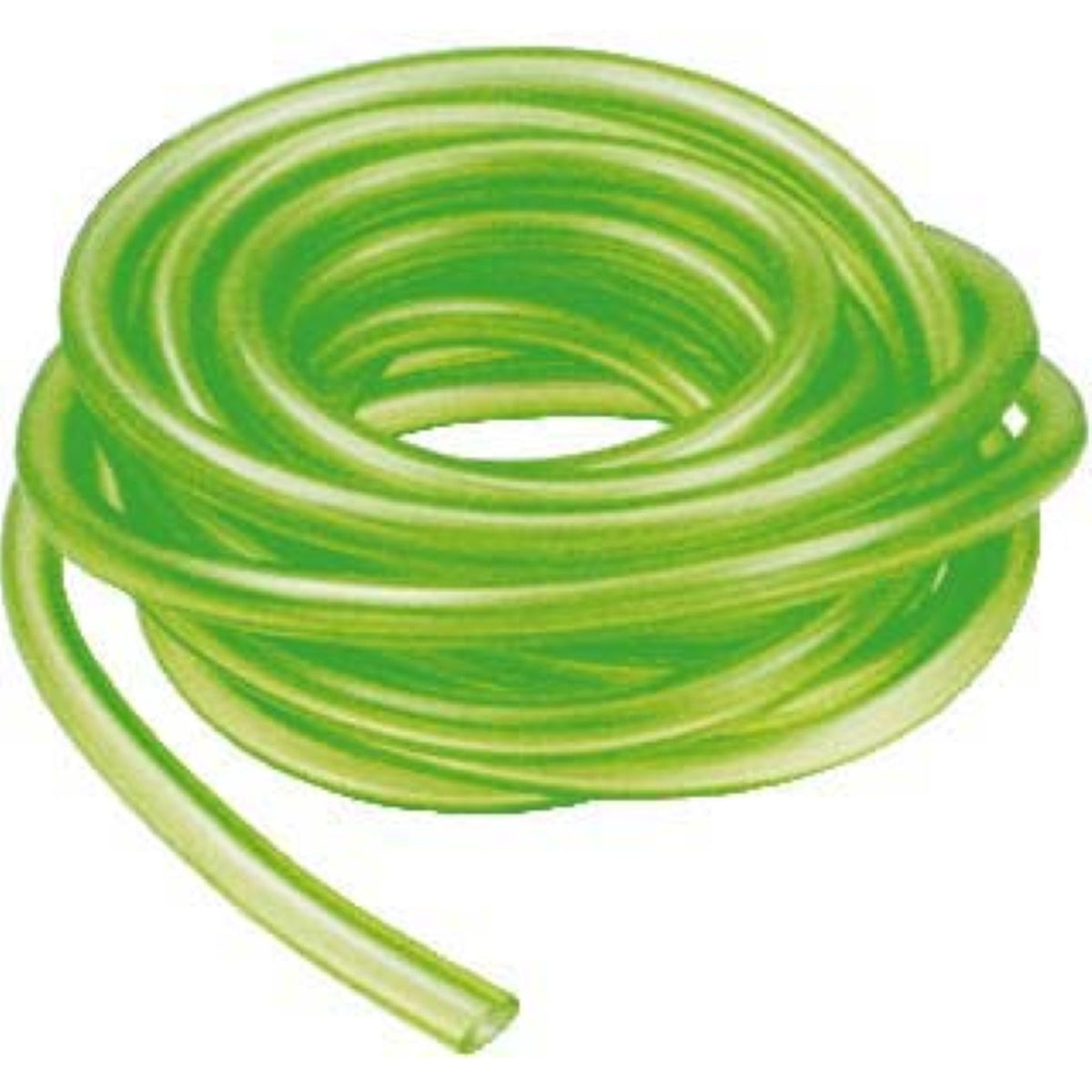 Fuel hose transparent (green) 4x7 mm - 5 m