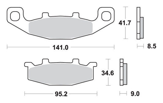 Brake pads KH129 Street Performance (Excel) sinter gold color