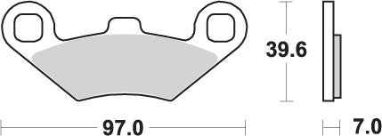 Brake pads KH159 Off-Road sinter gold color fits: ATV Polaris Trail Boss, Sportsman, Magnum, Big Boss
