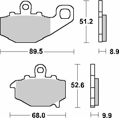 Brake pads KH192 Street Standard ceramic black color fits: Kawasaki ZX-10R/ZZR/ER-6F/ZX-6R/Z/GPZ/KLE/ZR rear