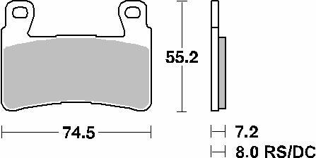 Brake pads KH265 Street Standard ceramic black color Honda CBR600RR 03-04