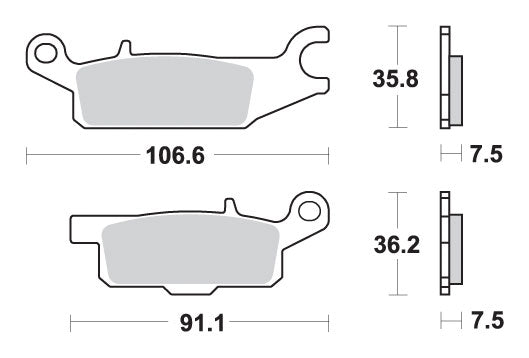 Brake pads KH443 Off-Road sinter gold color Yamaha YFM550 Grizzly 09-16, YFM700 Grizzly 07-17, 09-14