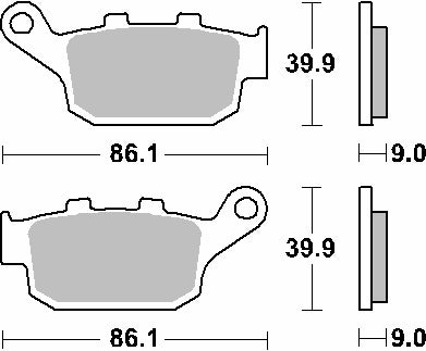 Brake pads KH496 Street Standard ceramic black color fits: Honda CBR250/300/650, CB500/650, CRF1000 rear