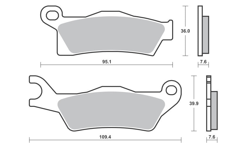 Brake pads KH617 Off-Road sinter gold color Can-Am Outlander 800/1000 12-, Renegade 1000 12-, right front/rear