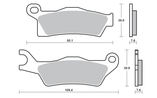 Brake pads KH617 Off-Road sinter gold color Can-Am Outlander 800/1000 12-, Renegade 1000 12-, right front/rear