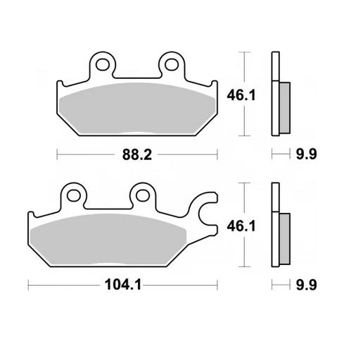 Brake pads KH642 Off-Road sinter gold color Can-Am Commander 800/1000 18-20, Yamaha YXC/YXM Viking Wolverine, YXE850 Wolverine 18-20 left front