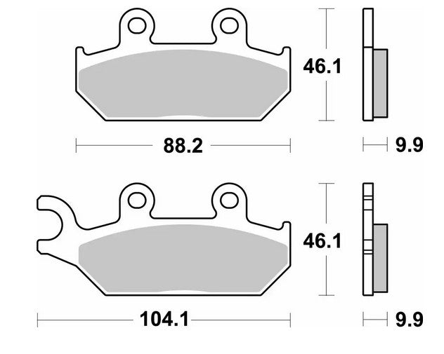 Brake pads KH645 Off-Road sinter gold color Can-Am Commander 800/1000 18-20, Yamaha YXC/YXM Viking Wolverine, YXE850 Wolverine 18-20 right front