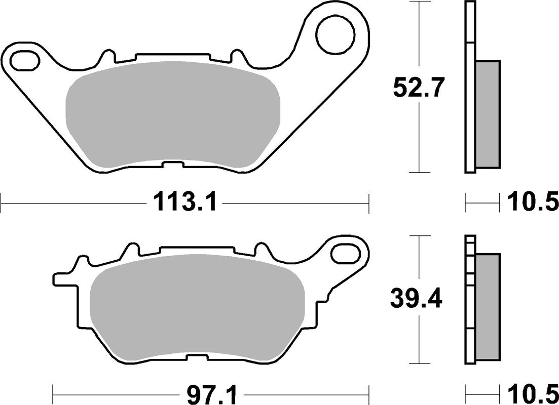 Brake pads KH662 Street Standard ceramic black color fits: Yamaha YZF-R25 15-20, YZF-R3 15-20, MT-03 16-20, MT-25 16-20 rear