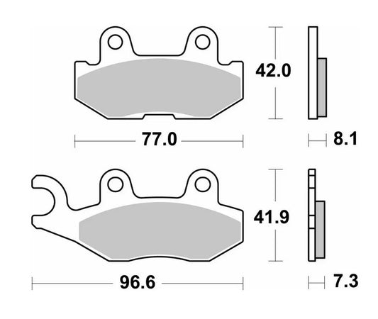 Brake pads KH675 Off-Road sinter gold color Yamaha YXC/YXM Viking Wolverine, YXE850 Wolverine 18-20 right rear