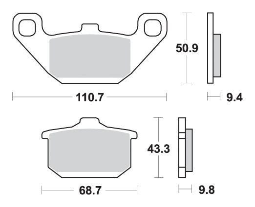 Brake pads KH85 Street Standard ceramic black color