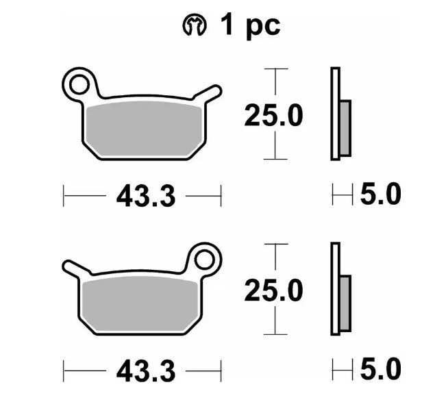 Brake pads NEW KH325 Off-Road sinter gold color KTM SX-E 5 Electric 19-, SX50 09-, SX65 04-08, Husqvarna EE-5 19-, CR50 06-, SM50 10-, TC50 17-, front/rear