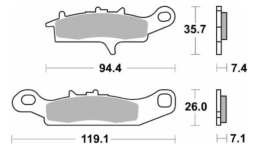 Brake pads NEW KH342 Off-Road sinter gold color fits: Kawasaki KFX450 07-15, KVF650 Brute Force 05-11, Prairie 01-03, KFX700 V-Force 04-13, Suzuki 700 Quadrunner, Twin Peaks 04-06 left front