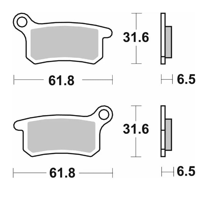 Brake pads NEW KH357 Off-Road sinter gold color front/rear KTM SX65 09-21, GasGas MC65 21-, Husqvarna TC65 17-, SX85 04-11