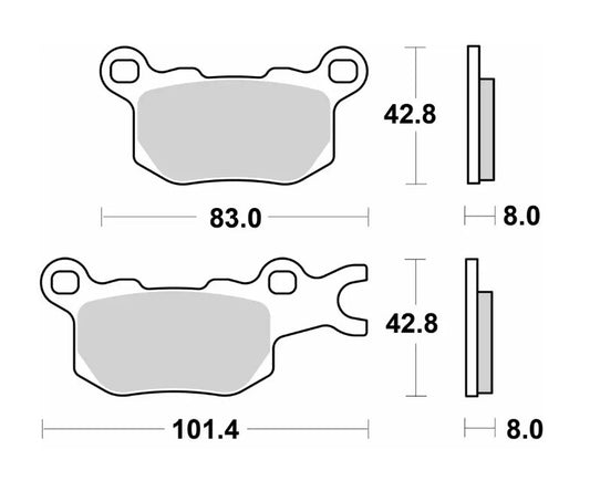 Brake pads KH684 Off-Road sinter gold color left rear Can-Am Defender/Traxter 800 17-23, Can-Am Defender/Traxter 976 17-23