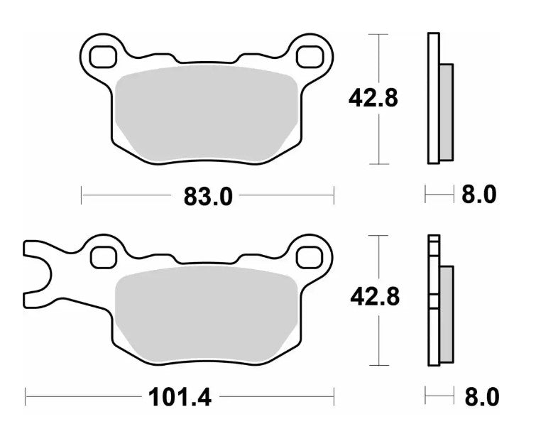 Brake pads KH685 Off-Road sinter gold color right rear Can-Am Defender/Traxter 800 17-23, Can-Am Defender/Traxter 976 17-23