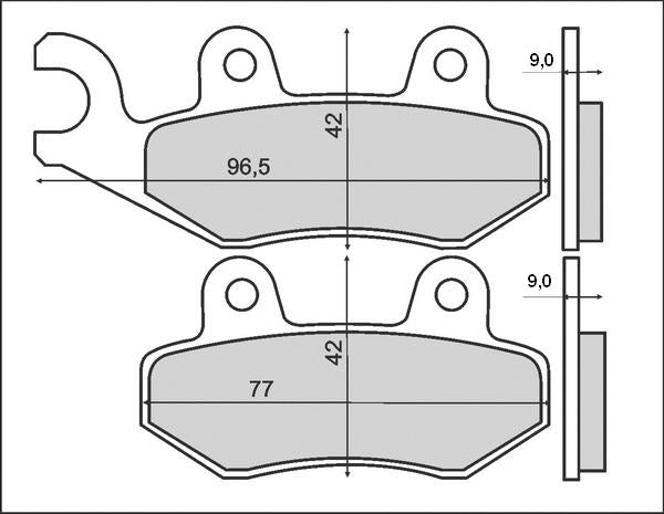 Brake pads KH228 Street Standard ceramic black color fits: Malaguti, Daelim, Kymco
