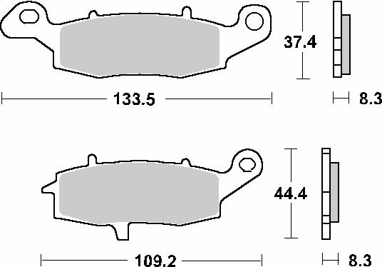 Brake pads KH231 Track and Sport sinter gold color (replaces RS compound)
