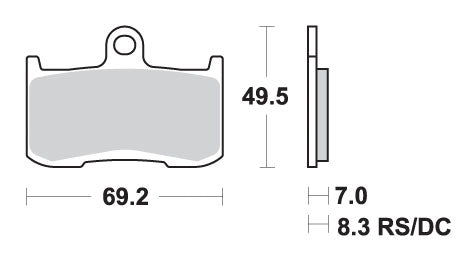 Brake pads KH347 Racing Dual Carbon black color fits: Triumph 675/1050, Kawasaki Z800/1000, ZX-9R, Indian 1800, Victory 1364/1731