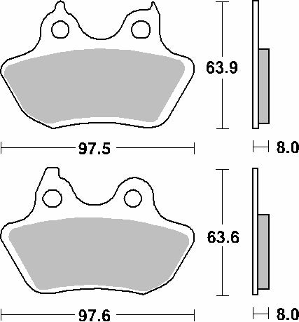 Brake pads KH434 Street Standard ceramic black color fits: Harley-Davidson Heritage/Softail/Night Train rear