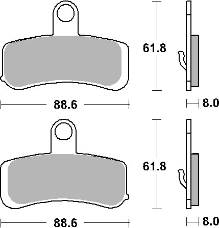 Brake pads KH457 Street Performance (Excel) sinter gold color fits: Harley-Davidson Road King/Fat Boy/Softail/Fat Bob front