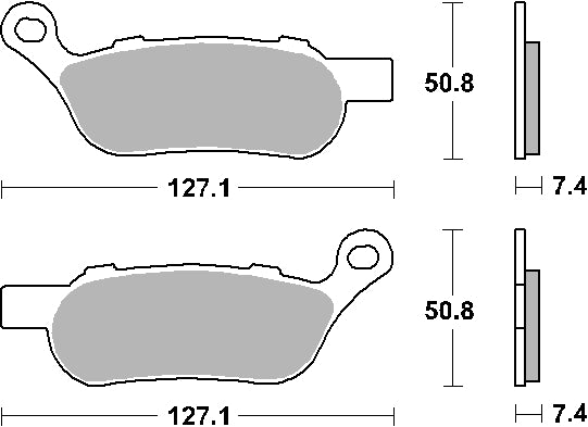 Brake pads KH458 Street Performance (Excel) sinter gold color fits: Harley-Davidson Road King/Fat Boy/Softail/Fat Bob rear