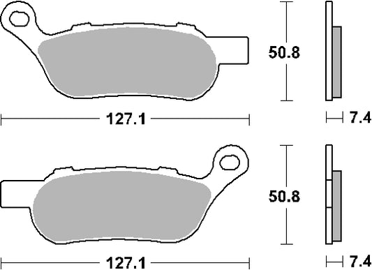 Brake pads KH458 Street Performance (Excel) sinter gold color fits: Harley-Davidson Road King/Fat Boy/Softail/Fat Bob rear