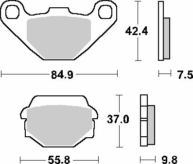 Brake pads KH67 Street Standard ceramic black color