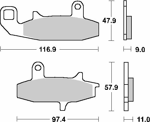 Brake pads KH147 Street Standard ceramic black color