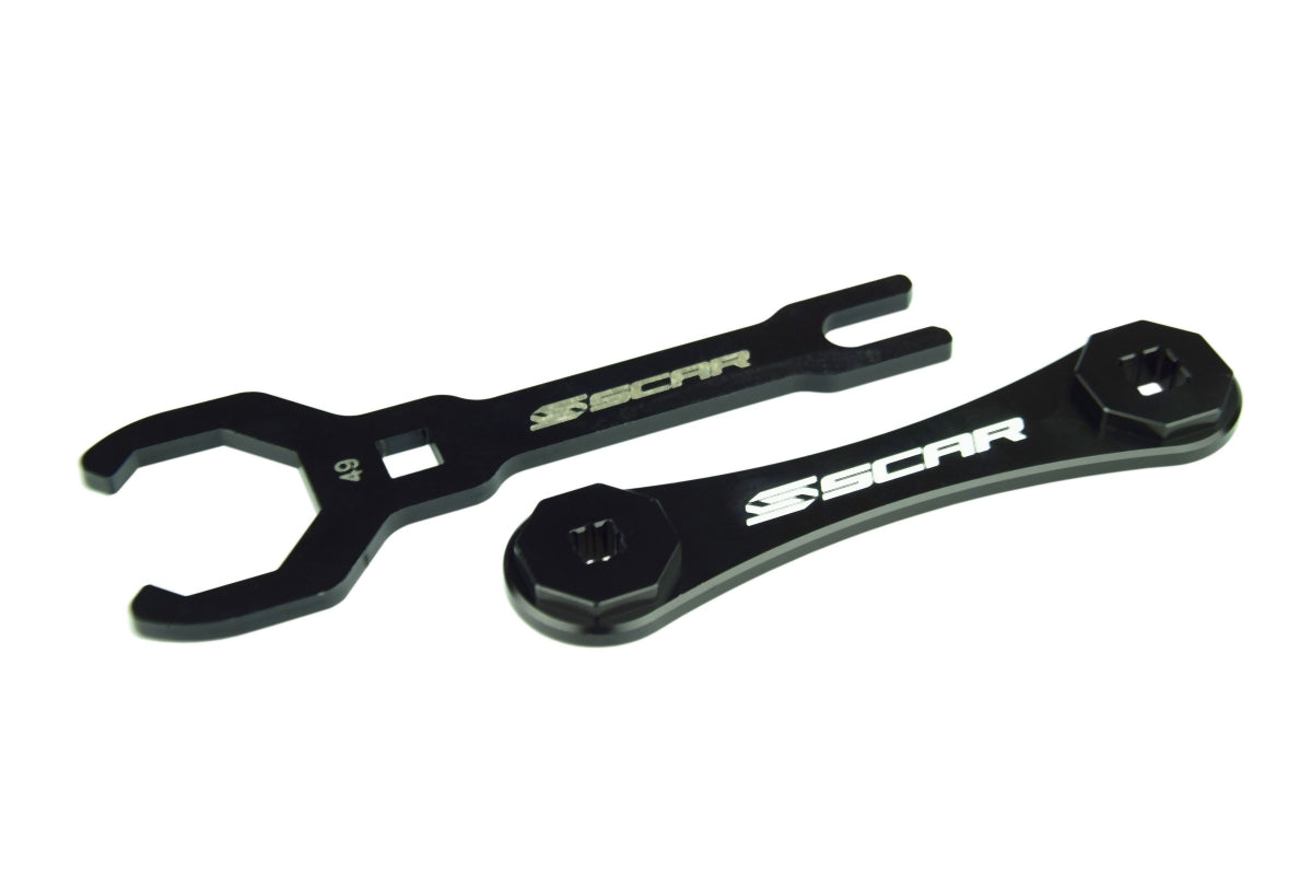 Front suspension service wrench Kayaba KYB 49 mm black color