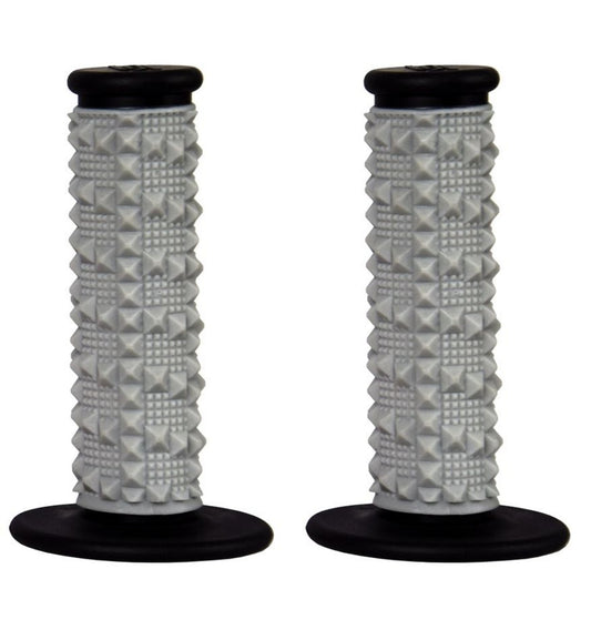 Off-road grips (22+25 mm) with ribs dual-compound gray/black