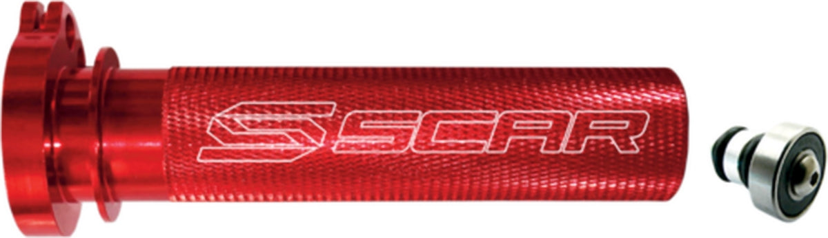 Aluminum throttle tube with bearing Yamaha YZ/YZF, Kawasaki KX250 19-25, KX450 19-25, Suzuki RM-Z250 04-06, RM-Z450 05-25 red color