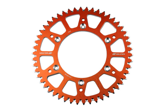 Rear sprocket aluminum 89952 GasGas 125-450 MC/MCF/EC/ECF 21-25, Husqvarna TC/FC/TX/TE/FE/FX 14-25, KTM SX/SX-F/EXC/EXC-F 93-25, Triumph TF 250-FX 24-25 orange color