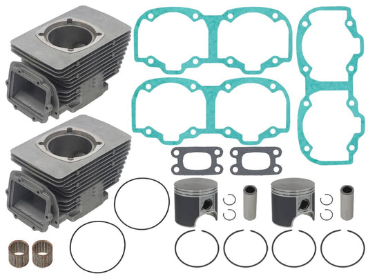 Complete cylinder kit (2x cylinder, 2x piston, 2x small-end bearing, top-end gaskets) Ski-Doo Skandic 550 08-19, Tundra 550 11-20, Expedition 550F 07-20, Freestyle 550 07-09, MXZ 550 11-14 (OEM: 420623141 420623142) snowmobile