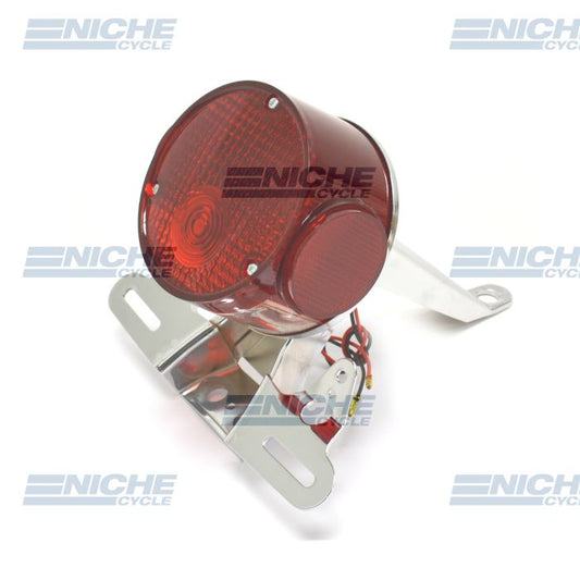 REAR LAMP W/CHROME LICENSE PLATE MOUNT YAMAHA RD200 74-75, RD250 73-75, TX650 73-74, XS650 75-79, TX750 73-75 (OEM:341-84751-61-93)